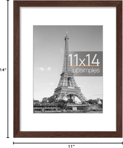 upsimples 8x10 Picture Frame, Display Pictures 5x7 with Mat or 8x10 Without Mat, Wall Hanging Photo Frame, Black, 1 Pack - Colors A