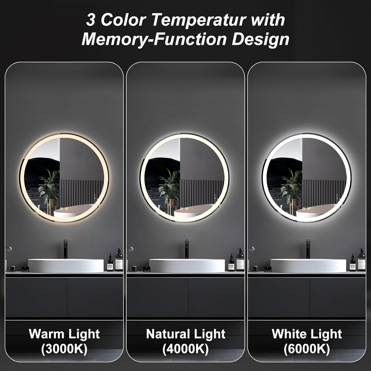 NEWBULIG 20IN Round Bathroom Wall Mirror, Modern Vanity Mirrors for Over Sink, HD Glass Decorative for Entryway, Bedroom & Living Room, Gold