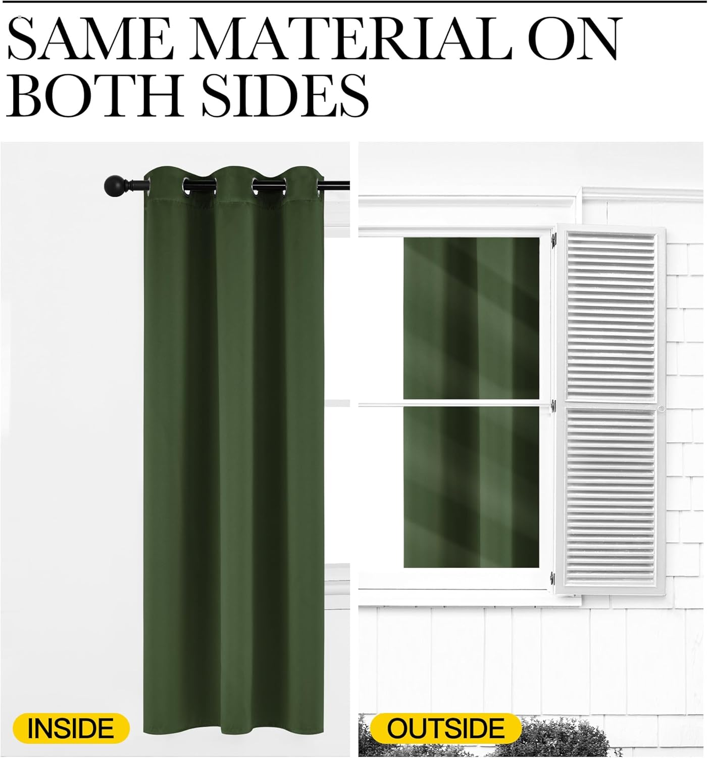 NICETOWN Halloween Pitch Black Solid Thermal Insulated Grommet Blackout Curtains/Drapes for Bedroom Window (2 Panels, 42 inches Wide by 63 inches Long, Black) - Colors B