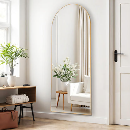 Mirror Full Length, Upgraded 16"x59" Body Wall Mirrors with Shatter-Proof Glass, Floor Standing, Hanging or Leaning, Tall Mirror with Stand Aluminum Alloy Frame for Bedroom Cloakroom
