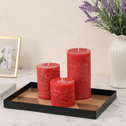3x6 Inch Sage Green Pillar Candles Set of 3 - Unscented Spring, Long Clean Burning, Large Smokeless Dripless for Home Decor, Dinner Table, Bathroom, Rustic Decor