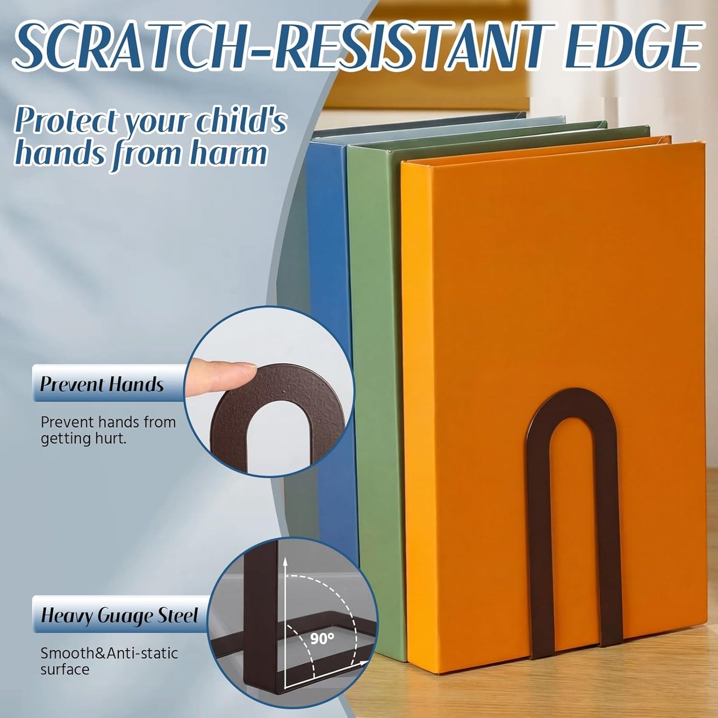 Chunful 12 Pcs Modern Metal Book Ends for Shelves Decorative Small Bookends Book Shelf Organizer Minimalist Design Stopper to Hold Books for Home Office (Gold,5.5 * 3.75 * 2.25inch)
