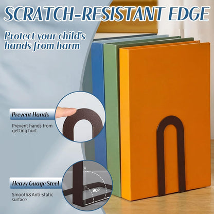 Chunful 12 Pcs Modern Metal Book Ends for Shelves Decorative Small Bookends Book Shelf Organizer Minimalist Design Stopper to Hold Books for Home Office (Gold,5.5 * 3.75 * 2.25inch)