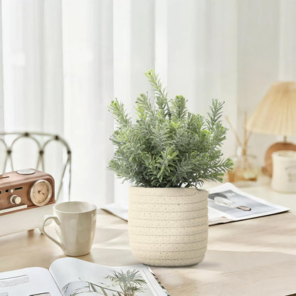 Hopewood Faux Plants, Small Fake Plant for Bathroom, Decorative Artificial Plants for Farmhouse Desk Shelf Decor with A Weave Basket (9.8inch)