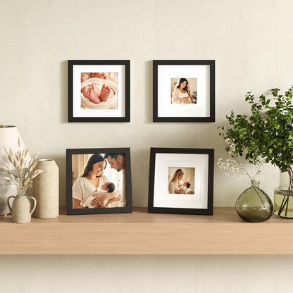 Egofine 12x16 Picture Frame Black, Covered by Plexiglass Made of Solid Wood, Display Pictures 9x12 and 11x14 with Mat or 12x16 Without Mat, for Wall Mounting Photo Frame - Colors B