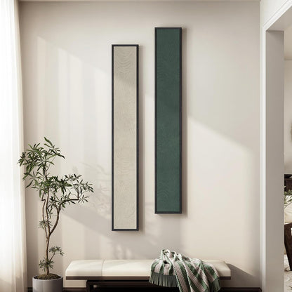 Long Narrow Framed Neutral Abstract Vertical Wall Art Set, 2 Piece Modern Canvas Prints Paintings Artwork for Walls, Beige and Brown Minimalist Pictures for Hallway Entryway Living Room Bedroom Decor