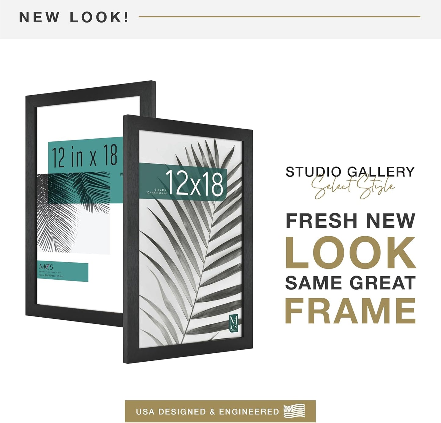 MCS Studio Gallery 16x24 Poster Frame Black Woodgrain Engineered Wood, Vertical & Horizontal Wall Hanging Large Picture Frame for Photos, Posters & Art Prints (1-Pack)
