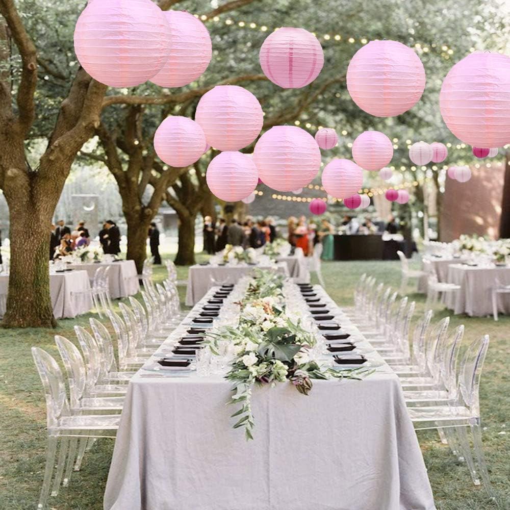 BEISHIDA 10Pcs White Paper Lanterns Decorative Chinese/Japanese Hanging Round Paper Lanterns Lamp for Birthday, Wedding, Christmas, Bridal, Home Decor, Party Decoration(Size of 4”, 6”, 8”, 10”)