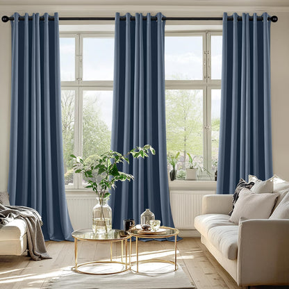 MIULEE Blackout Curtains for Bedroom Living Room 2 Panels, Thermal Insulated Room Darkening Drapes Grommet Noise Reducing Light Blocking Window Treatments 63 Inches Long 40x63 Inch Black - Colors B