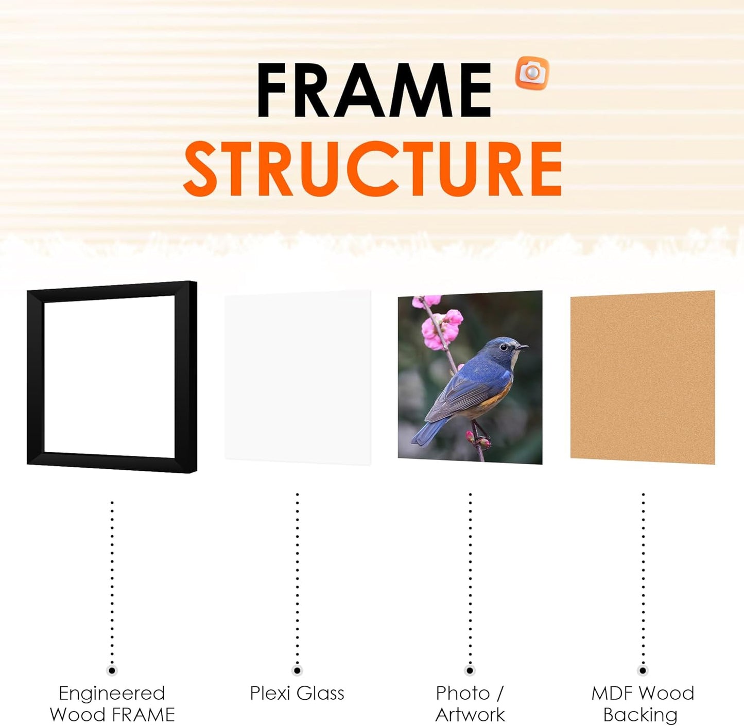 FIXSMITH 8x10 Picture Frame Set of 2, Photo Frame with HD Plexiglass, Display Pictures 5x7 with Mat or 8x10 Without Mat Multi Picture Frames Collage for Tabletop or Wall Display, Black