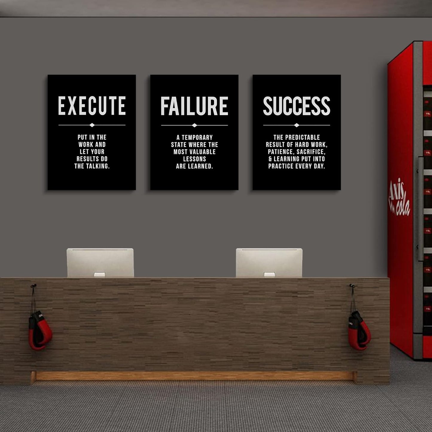 Inspirational Canvas Painting Wall Art -EPHANY ART,Mindset Quotes Prints, Success Framed Entrepreneur Poster Positive Quotes Wall Poster for Home Office Workplace (M-3pcs,12x16inchx3pcs)