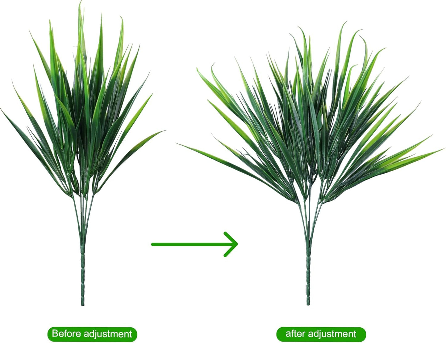 Ivydale 12Pcs Fake Plants Outdoor Artificial Plastic Grass Spring Decoration UV Resistant Faux Greenery Stems Bushes Outside Fake Plants for Planters Patio Porch Window Box Pathway Garden Home Decor