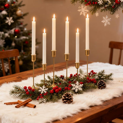 Gold Hurricane Candle Holders Set of 6, Tall Metal Windproof Glass Taper Candle Holder for Candlestick, Candle Sticks Decor, Table Centerpieces for Wedding, Candlelit Dinner Party Fireplace Decoration