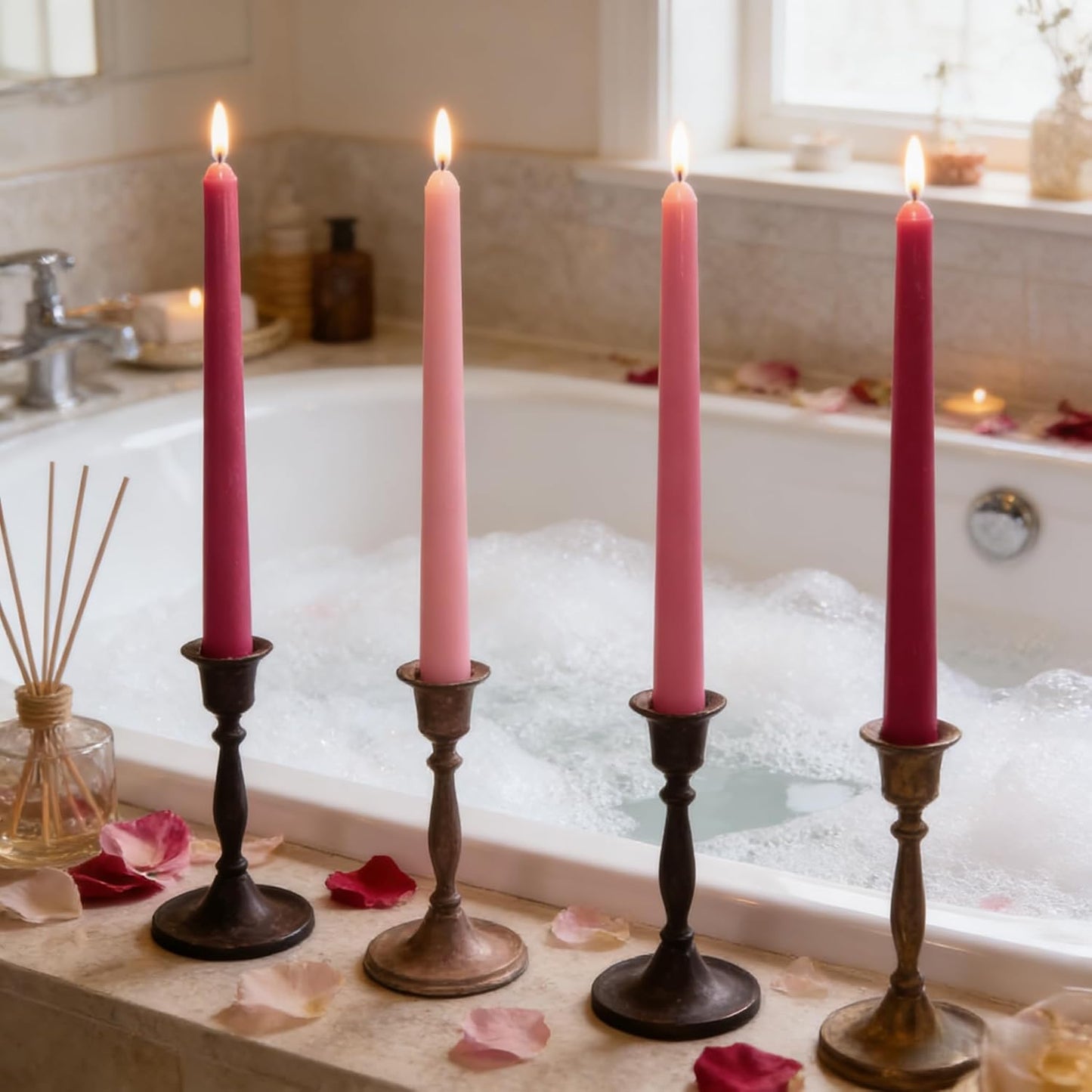 12-Pack Earth Tone Taper Candles, 10 Inch Unscented Dripless Candlesticks, Long-Lasting Burn Time of 7-8 Hours, Perfect for Fall Harvest Halloween Thanksgiving Dinners Parties and Home Décor