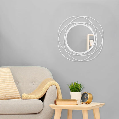 Gold Sunburst Mirrors for Wall Decorative Metal Round Art Mirrors Large Wall Decor Hanging Mirror for Bathroom Bedroom Living Room Vanity Entryway 16"
