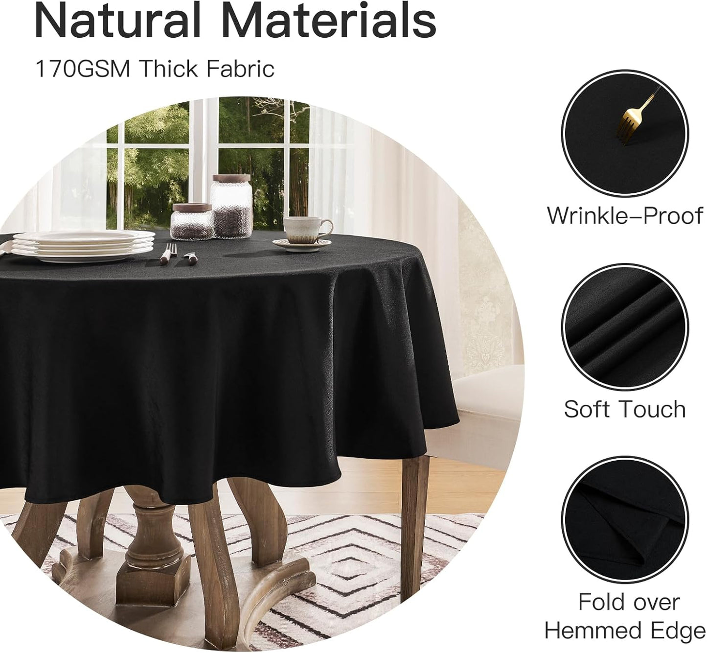 Veblandy Rectangle Tablecloth Waterproof Linen Textured Table Cloth Stain and Wrinkle Resistant Washable, Decorative Fabric Table Cover for Dining, Party and Camping (Sage Green, 52 * 70)