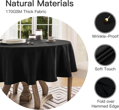 Veblandy Rectangle Tablecloth Waterproof Linen Textured Table Cloth Stain and Wrinkle Resistant Washable, Decorative Fabric Table Cover for Dining, Party and Camping (Sage Green, 52 * 70)