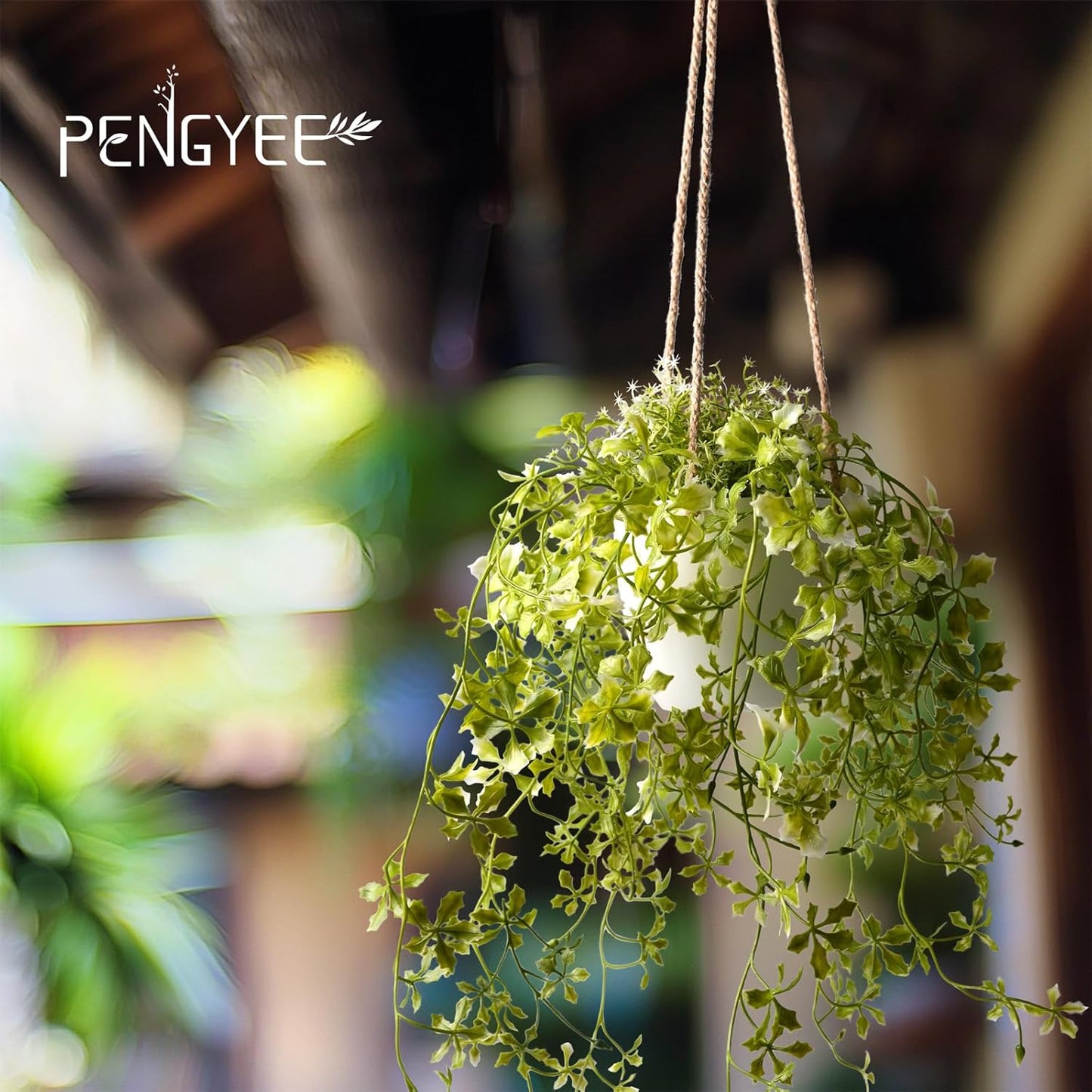 3 Packs Fake Hanging Plants with Black Pots, 20" Artificial Hanging Plants for Wall Decor, Fake Fern Plants Mandala Vine for Home Bathroom Bedroom Kitchen Office Room Decor
