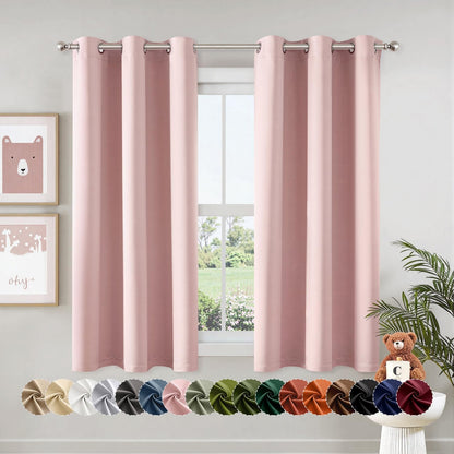 MIULEE Blackout Curtains for Bedroom Living Room 2 Panels, Thermal Insulated Room Darkening Drapes Grommet Noise Reducing Light Blocking Window Treatments 63 Inches Long 40x63 Inch Black - Colors B