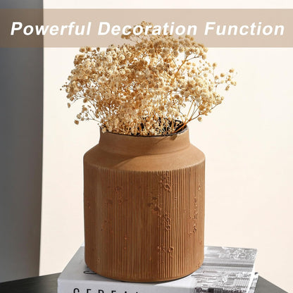 Rustic Vases for Home Decor. Ceramic Vase for Dining Table Decor. Terracotta Decorative Vase 6.1IN. ZSHLXM