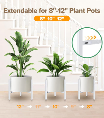Plant Stand Indoor Adjustable, Metal Modern Indoor Plant Stand, Heavy Duty Plant Stands Outdoor Corner, Stable Plant Holder, Fits 8 to 12 Inches Pots, Black, 1 Pack, Pot & Plant Not Included