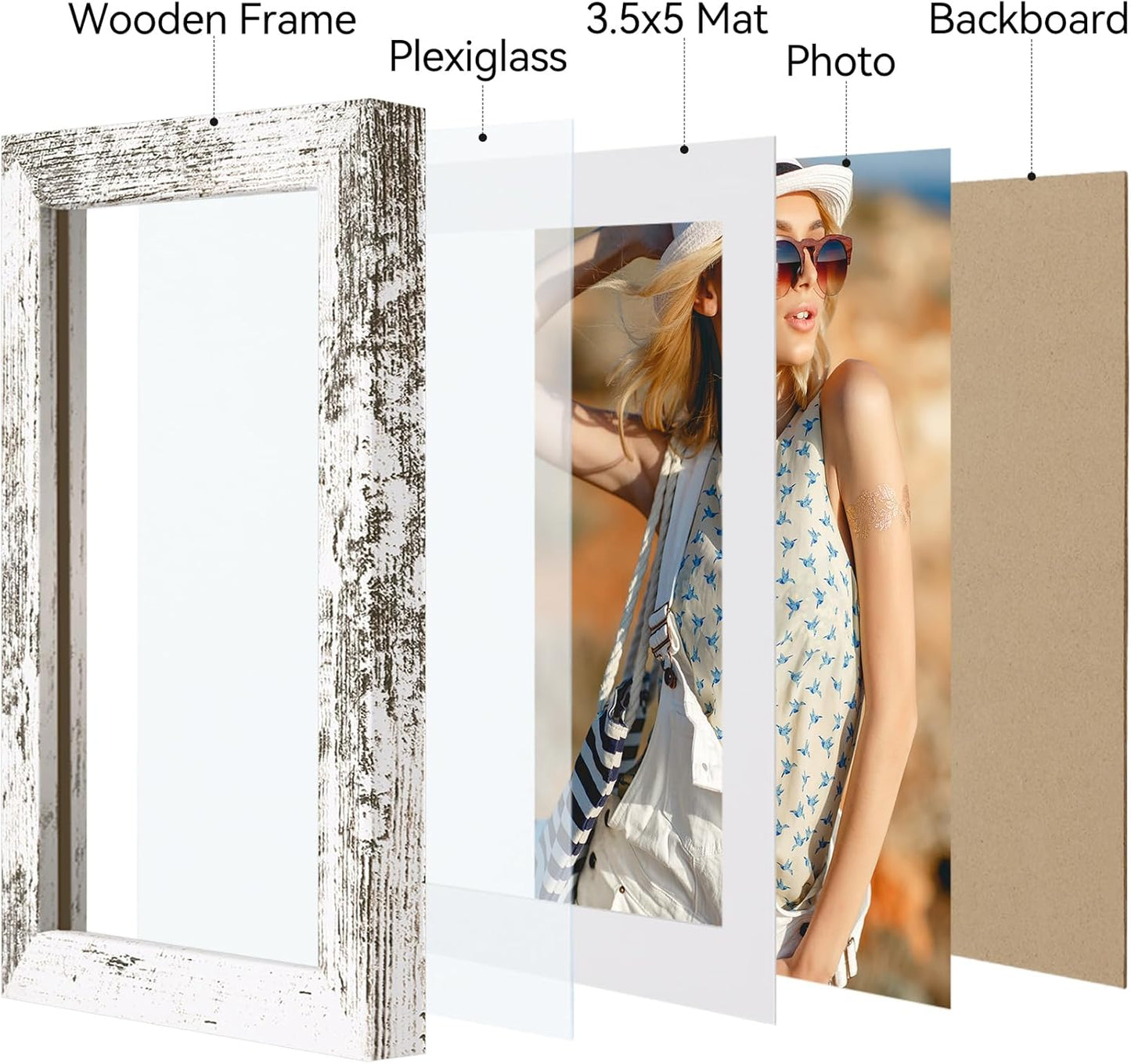 Vittanly 11x14 Picture Frame, Display Pictures 8x10 with Mat or 11x14 without Mat, Photo Frame for Wall Mounting, Black, 1 Pack - Colors B