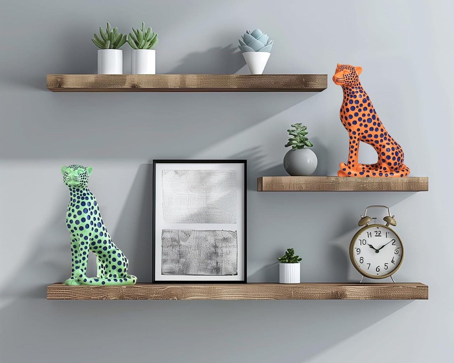 Quoowiit Bird Figurine, Modern Sculpture and Statues for Home Decor, Animal Statues for Bookshelf, Table, Entryway, Fireplace, Resin Decorative Sculpture with Chic Polka Dots Art Design (White)