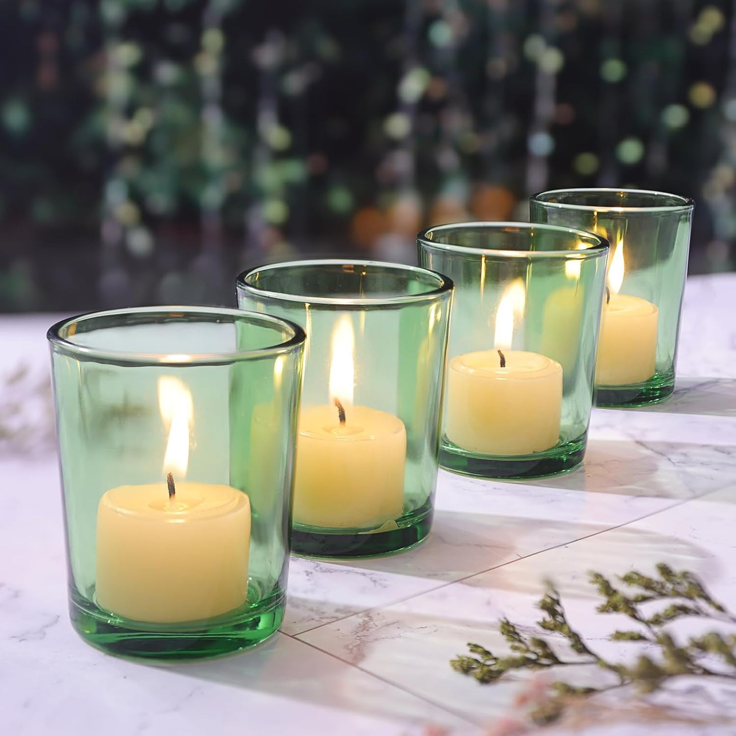 LETINE Gold Votive Candle Holders Set of 36 - Speckled Mercury Gold Glass Candle Holder Bulk - Ideal Spring Summer Decor for Wedding Centerpiece Table，Valentine's Day Decorations Indoor