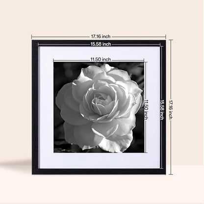 eletecpro 12x12 Picture Frames Set of 9 with Clear Acrylic Cover, Display 8x8 Photos with Mat or 12x12 Without, Classic and Sturdy Square Collage Gallery Wall Decor, Easy Wall Mount, Black
