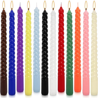 30-Pack 10-Color Taper Candles - 10 Inch Dripless & 10-Hour Burn｜Wedding/Birthday/Home Decor with Premium Wax