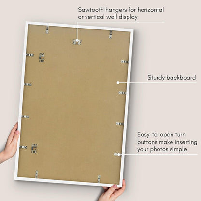 Americanflat 24x36 Poster Frame with Polished Plexiglass - Streamline Collection - Thin Border Picture Frame for Wall Display - Hanging Hardware Included - Black - Colors A