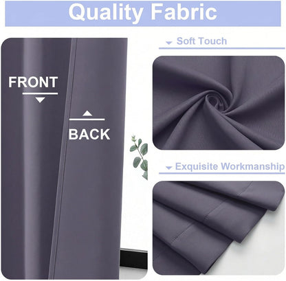 Simplebrand Ava Sage Green Blackout Curtains for Bedroom 63 Inch Length 2 Panels Set, Solid Thermal Insulated Energy Saving Rod Pocket Window Treatment Curtains Blackout Drapes, W40 x L63 Inch, Sage - Colors A