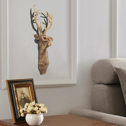 UITWMKTG 5 Pack Animal Head Wall Decor Gold Wall Sculpture Home Decor for Office Bedroom Modern Decor for Men Women