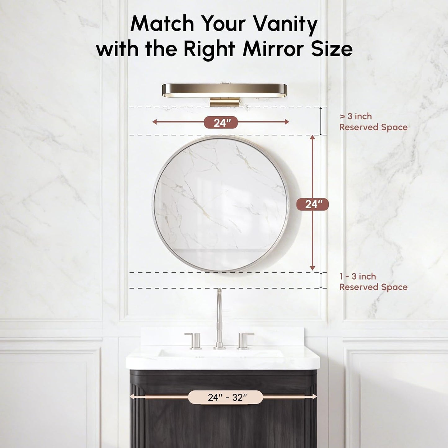USHOWER Bathroom Mirrors for Over Sink, 36 Inch Circle Mirror with Metal Frame, Black Wall Mirror for Vanity, Entryway, Living Room, Hallway and Bedroom Decor