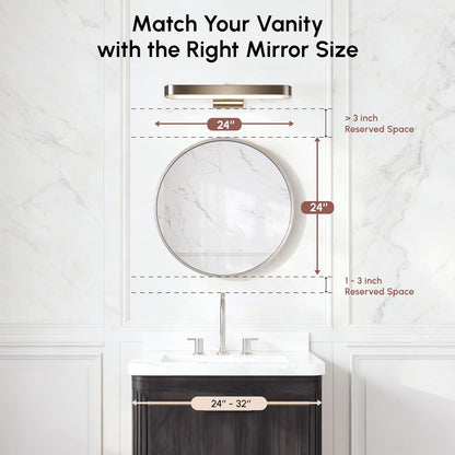 USHOWER Bathroom Mirrors for Over Sink, 36 Inch Circle Mirror with Metal Frame, Black Wall Mirror for Vanity, Entryway, Living Room, Hallway and Bedroom Decor