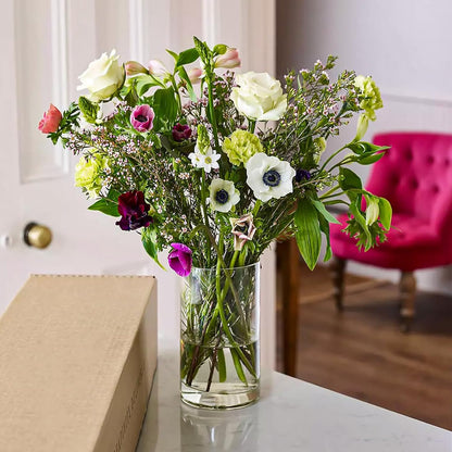 SUPMIND 12Pcs Glass Cylinder Vase for Centerpieces 5 Inch Clear Flower Vases Bulk, Glass Hurricane Candle Holder Small Floral Vases for Table, Floating Candle Vase for Wedding Home Décor