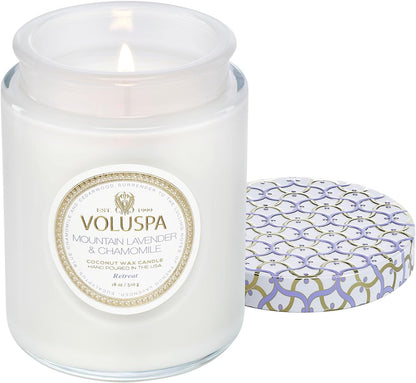 Voluspa Baltic Amber Candle, 18 oz, Coconut Wax Blend, Scented Candles for Home, 100 Hour Burn Time, Candle Jar