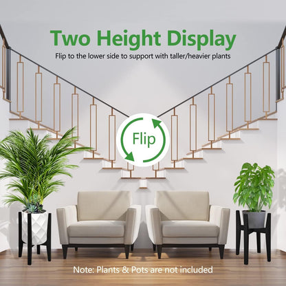 OERGKE Adjustable Plant Stand, Bamboo Mid Century Modern Indoor Plants Stands, Corner Flower Holder for Living Room, Fits 8 to 12 Inches Pots, (Pot & Plant Not Included)(Walnut, 1 Pack)