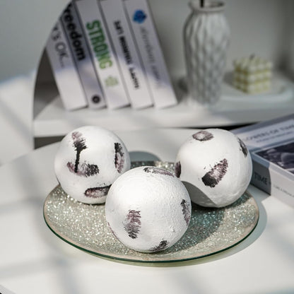 Set of 6 Decorative Orbs for Bowls and Vases - Circle Pattern - Resin Round Sphere Balls for Living, Dining Room Coffee Table Centerpiece Home Decor