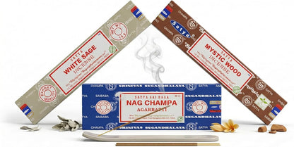 Satya Sai Baba Nag Champa Agarbatti, 250gms Hand Rolled Fine Quality Incense Sticks for Purification, Relaxation, Positivity, Yoga, Meditation