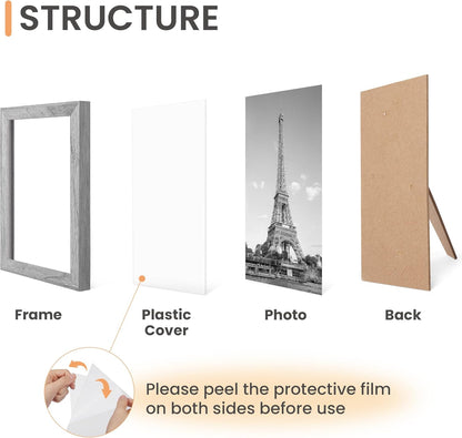 upsimples 10 Pack Picture Frames Collage Wall Decor for Mounting or Tabletop Display, Photo Gallery Frame Set for Family, Multi Sizes Including 8x10, 5x7, 4x6, Black