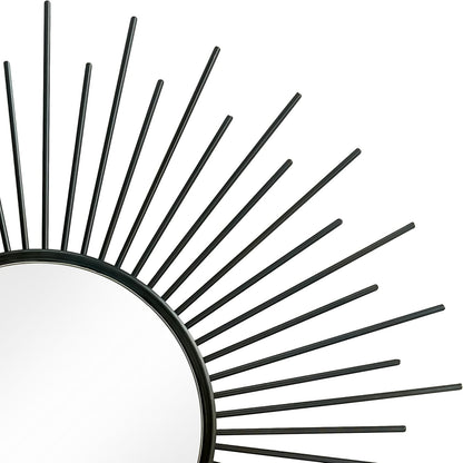 3 Pack Metal Mirrors for Wall Sunburst Wall Mirrors Home Décor Decorative Hanging Wall Art for Living Room Bedroom Entryway (Gold, Flower+Sunburst)