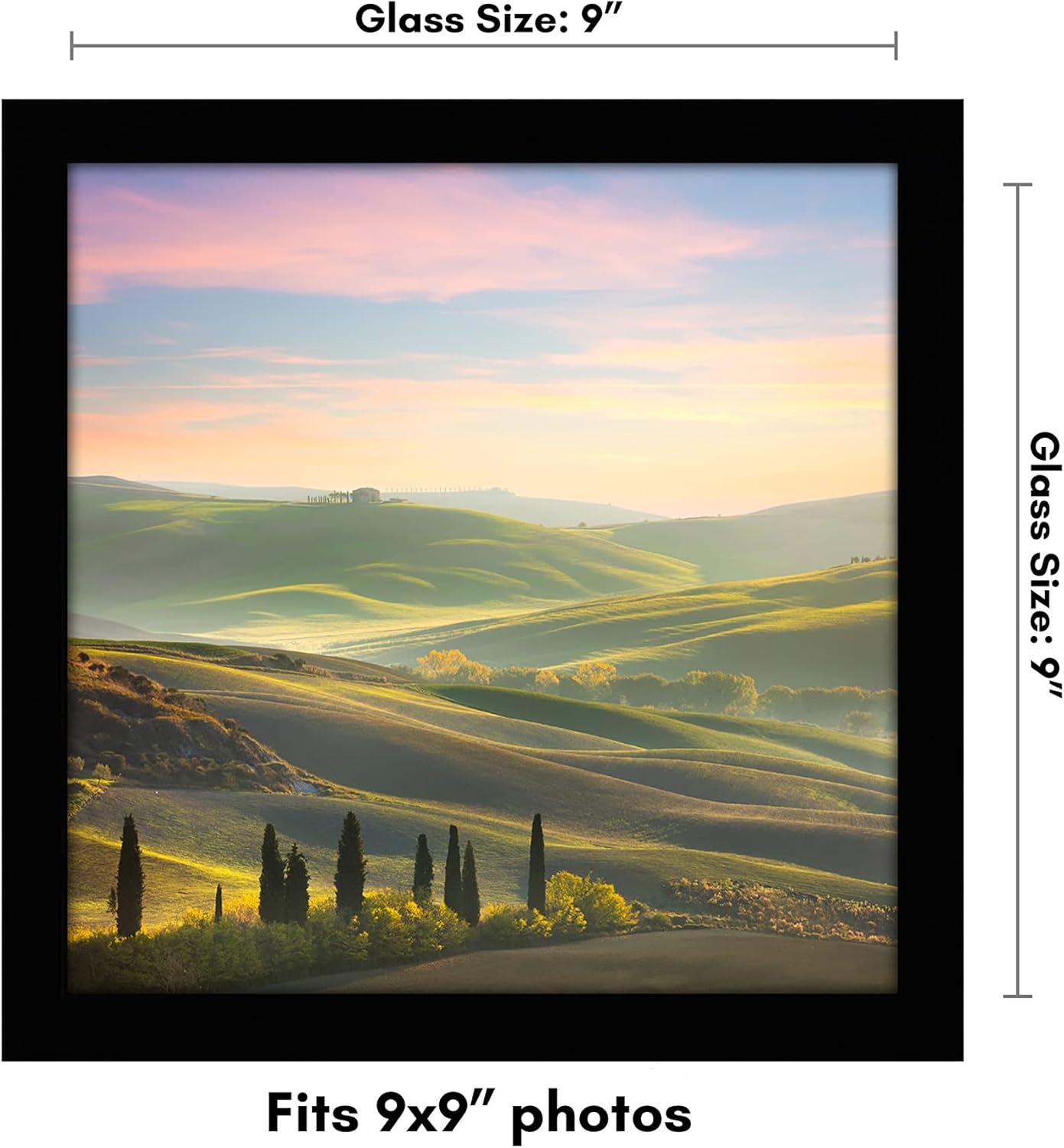 Americanflat 12x18 Poster Frame with Shatter-Resistant Glass - Signature Collection - Gallery-Style Frames Made of Engineered Wood - Photo Frame for Wall Display - Black - Colors C