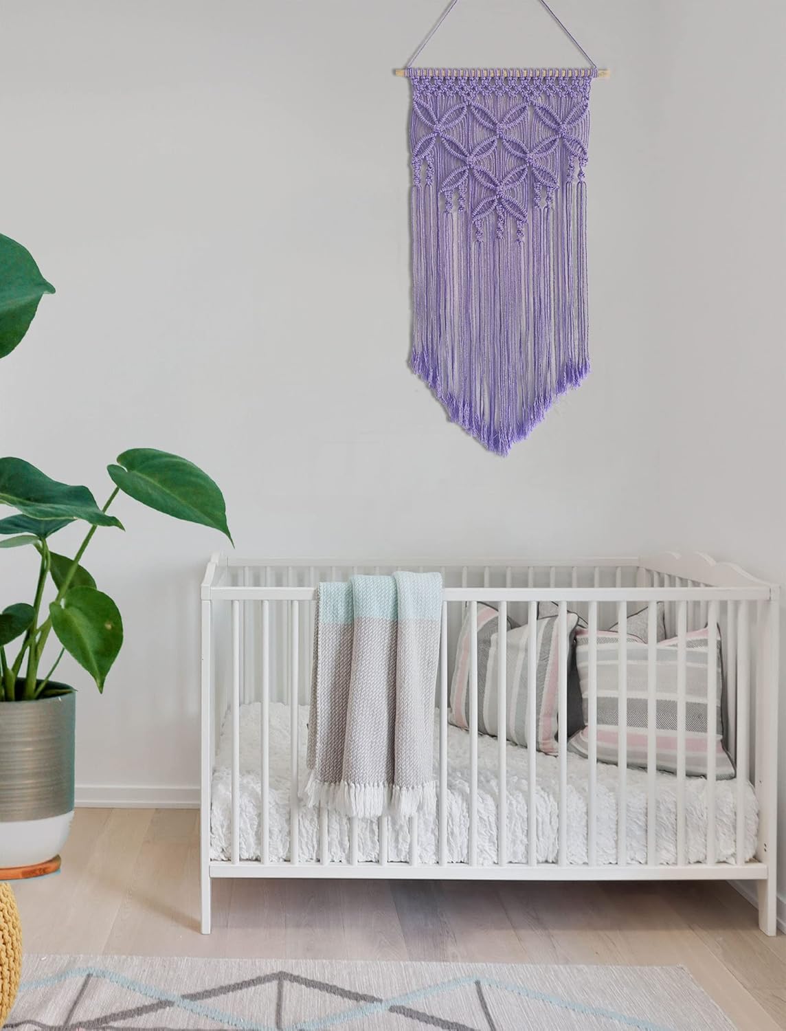 Handmade Cotton Home Decor Macrame Wall Hanging Navy