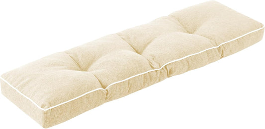 IPYNBAP Bench Cushion, 42 x 16 Inch Patio Furniture Cushions with Durable Ties, Soft Memory Foam Bench Cushions for Indoor/Outdoor Furniture with Non-Slip Bottom, Kitchen&Dining, Dark Grey