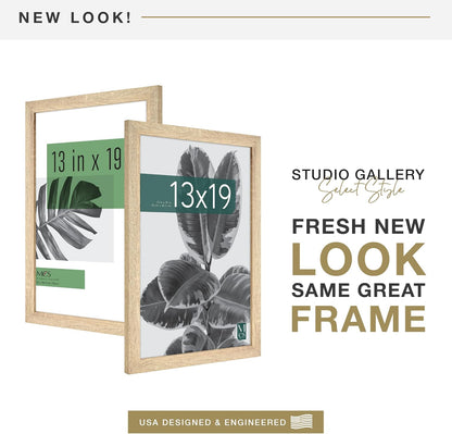 MCS Studio Gallery 16x24 Poster Frame Black Woodgrain Engineered Wood, Vertical & Horizontal Wall Hanging Large Picture Frame for Photos, Posters & Art Prints (1-Pack)