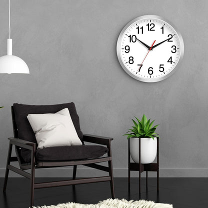 Rohioue Wall Clock Modern 8 Inch Battery Operated Silent Non Ticking Small Analog Clock for Living Room Office Home Bedroom Kitchen Bathroom(Black)