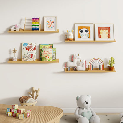 Dreamland Picture Ledge Shelf for Wall, Floating Shelves Set of 2, 48 Inch Long Floating Shelves with Lip for Living Room, Bedroom, Bathroom, Kitchen, White
