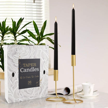 30-Pack 10-Color Taper Candles - 10 Inch Dripless & 10-Hour Burn｜Wedding/Birthday/Home Decor with Premium Wax
