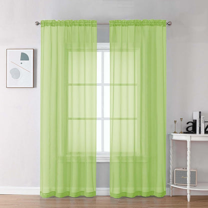 Chyhomenyc Sheer White Valances for Windows 2 Pack, Small Window Curtains for Living Room Bathroom Cafe Laundry Basement, Modern Top Dual Rod Pocket Voile Curtain, 42W x 14L inches, White - Colors A